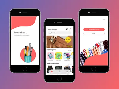 Stationery app app cards ui design icon illustration logo stationery ui