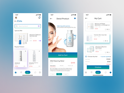 Skin Care Shopping Application - Mobile Application app design application beauty best design branding catalog cosmetics design ecommerce fashion femine glass graphic design motion graphics product shopping app skin skin care typography vector