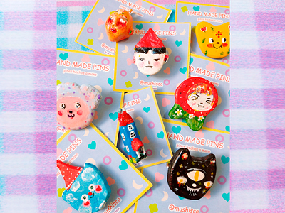 P I N 3d illustration brooch characterdesign cute experimental handmade original character pin pins