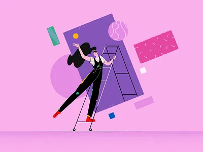 Painter character character design fireart fireartstudio geometric illustraion illustration painter repairs shapes woman