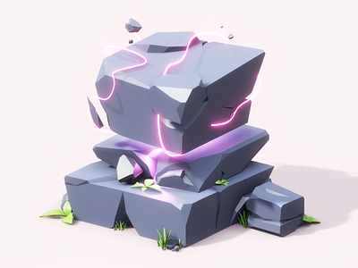 Magik stone 3d 3d art 3d ilustration 3d modeling blender blender 3d illustration low poly lowpoly