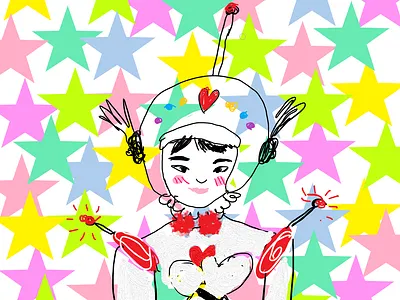 Space Girl cute girl illustration japan paint 3d spacex