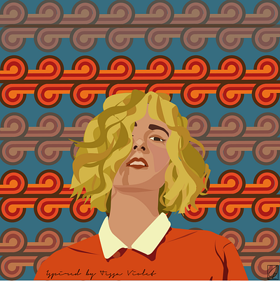 Tessa Violet 70s 70sdesign illustration illustrator inspiration orange tessaviolet vector woman