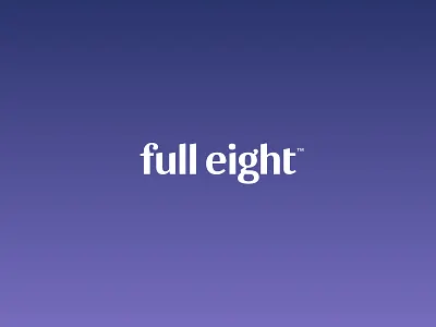 FullEight visual identity: Primary logo brand design brand identity branding clean full eight fulleight haelsum logo logo design logotype purple rls sleep