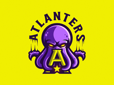 Atlanters atlanters dmitry krino esportslogo kraken mascot mascot logo octo octopus squid