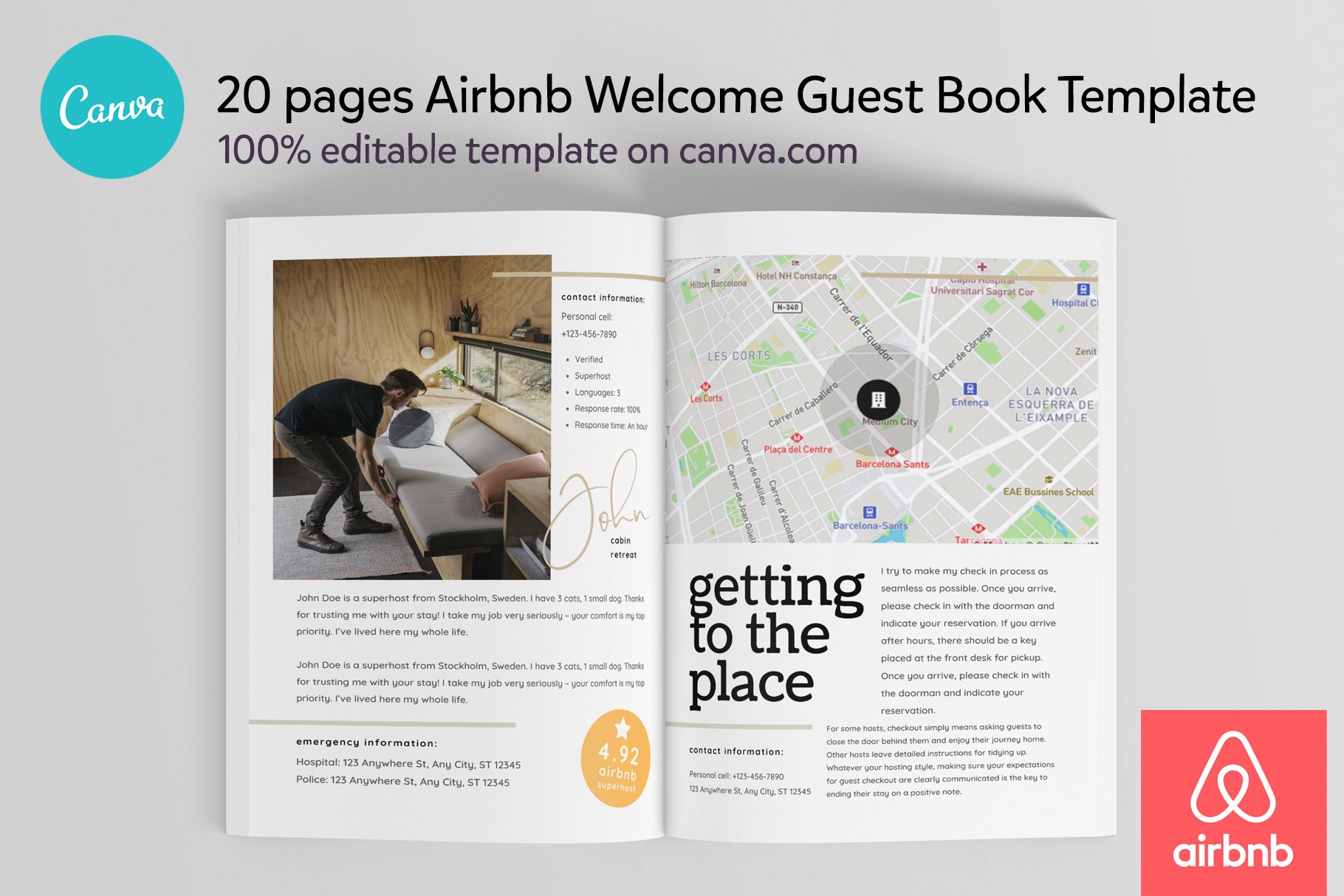 airbnb guest book template