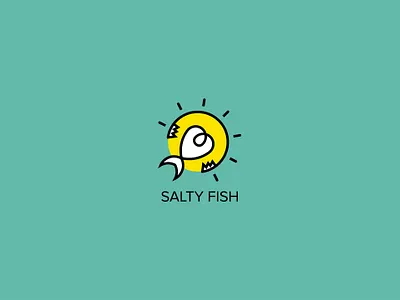 Salty Fish Logo flatdesign icon logo logodesigns minimal modern vector