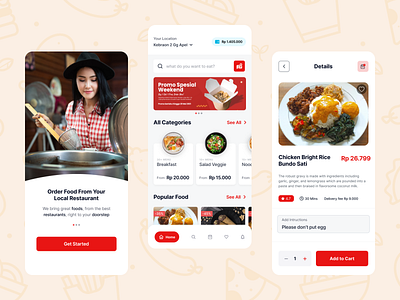 TUKOKNO - Food Delivery App android delivery app design eat eating food and drink food app food app design food deliver food delivery food design food order food ordering app gojek grab ios uber ubereats ui uiux