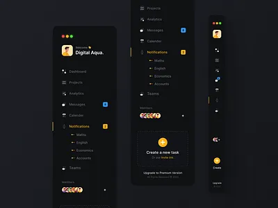 Side Navigation Bar adobe xd app design blue branding colors dark dark mode dark theme design illustration logo nav bar navigation ui ui design ux design web design