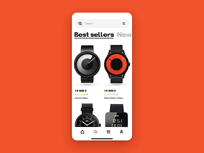 Watch shop concept animation catalog profile shop ui ux