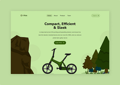 Website Landing Page : Bicycle bicycle branding design environment graphic design herosection illustration landingpage logo nature outdoors trees ui uidesign uidesigner ux uxdesign vector webdesign wheel