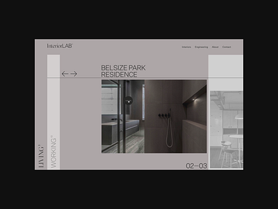 Interior Lab website animation case study clean design hover interactive landing landing page loader minimal motion motion design scrolling slider typography ui ui design ux web website