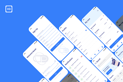 Online pharmacy adobe xd app application design redesign ui