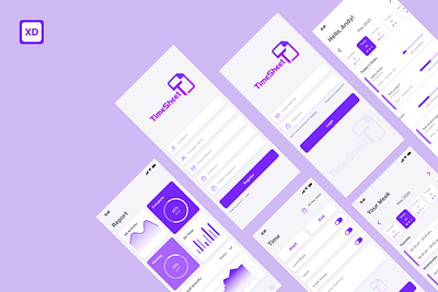 Time sheet application adobe xd app application design redesign ui