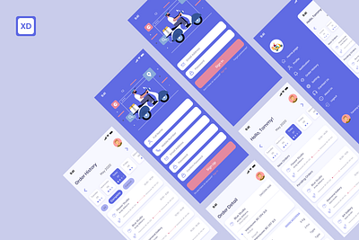 Courier Drivers Application adobe xd app application courier delivery design drivers redesign ui uiux