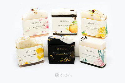 Packaging for Chloris soaps aesthetic ecological ecology handmade illustration label light minimalistic natural packaging soap watercolor woman