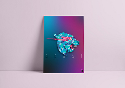 BEAST art beast design illustration polygon art poster tiger vector