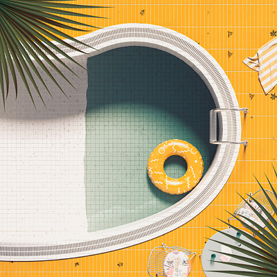 D - 36 Days of Type 08 36daysoftype 36daysoftype08 3d abstract blue cinema 4d colourful inflatable mediterranean orange pool poolart render summer vintage