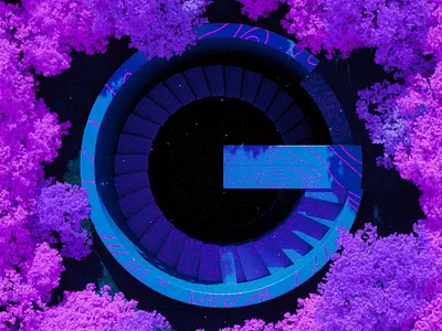 G - 36 Days of Type 08 36daysoftype 3d abstract architecture blue cinema 4d design forrest magic mystic render scifi stairs woods