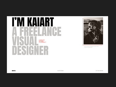 kaiArt - Porfolio concept grid hero header layout minimalist minimalistic typography ui user inteface web design