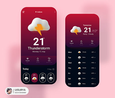 Weather app figma illustrator logo typography uiux