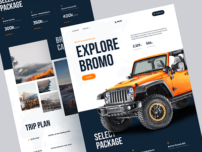 Brotrip - Explore Bromo Landing Page book bromo car company gallery homepage jeep landing page package tour travel trip web web design website