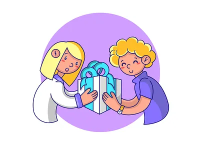 A gift for you app art branding clean flat icon illustration illustrator minimal vector