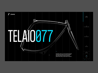 Rizoma - TELAIO 077 3d 60fps aftereffects animation bicycle bike black desktop figma graphicdesign interaction interface lightblue motion motiondesign prototype rizoma ui ux white