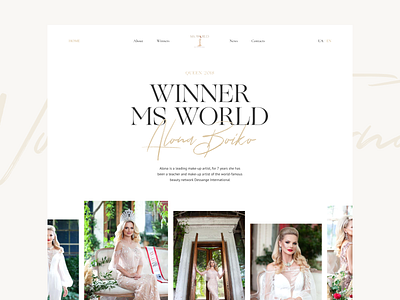 Ms World Beauty Contest beauty beauty contest beauty pageant beauty queen design fashion figma landing page miss ukraine miss world responsive webdesign ui ux web design