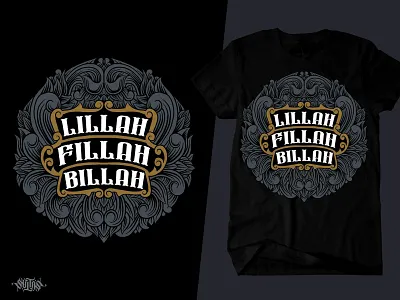 Lillah Fillah Billah billah carving clothing fillah illustration illustrator islamic islamic art lettering merch merch design merchandise ornament tshirt tshirt art tshirt design tshirt illustration tshirt islamic vector