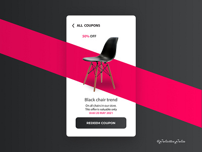 Redeem coupon design #DailyUI #day61 #061 061 chair dailyui dailyuichallenge day61 design forms mobile app mobile app design mobile interface redeem redeem coupon ui ux website