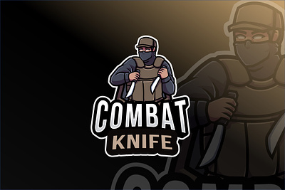 Combat Knife Logo Template attack