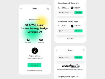 Responsive website app ui clean clean app course darktheme landing page mobile ui online education product design reading app responsive design typography ui ui ux user experience user interface ux web app webdesign website