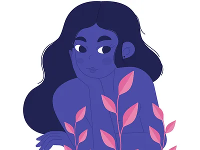 Blueberry Girl girl illustration vector