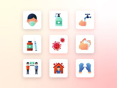 Icons on Covid-19 corona virus covid19 dribbbler icon icon set illustration india vector web