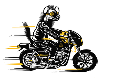 Cafe racer Hyena biker caferacer hangloose hyena illustration motorbike motorcycle rocker rocknroll