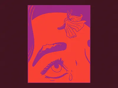 Moth endless colours branding butterfly crying design flat girl illustration illustrator line moth tear vector woman woman illustration