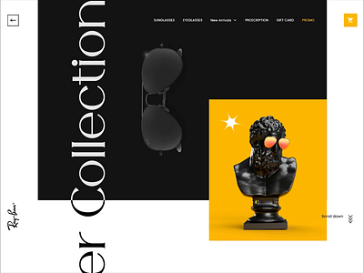 Rayban | newly featured gallery collection cool ecommerce ecommerce webpage ecommerce website home page landing page minimal online shop online shopping online website product details product landing product page summer trendy ui web design webpage website design