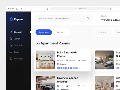 Papanz - Real Estate Web App apartment clean dashboard design house interior interior design product design properties property property management real estate real estate web app real estate website rent ui uidesign web app web design website design