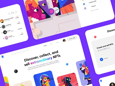 NFT Marketplace clean crypto design figma illustration landing minimal nft nft marketplace ui uidesign uiux user interface ux web web design