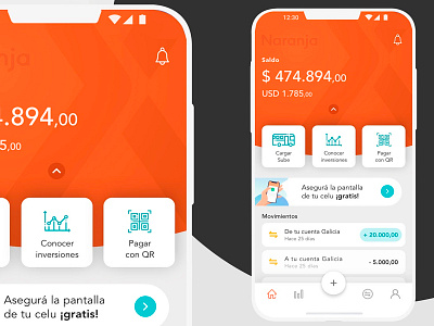 Concept app NaranjaX - 2019 app ui