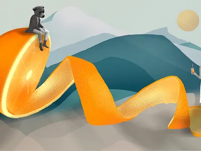 How to eat an orange bear design drawing girl illustration orange procreate spacebar