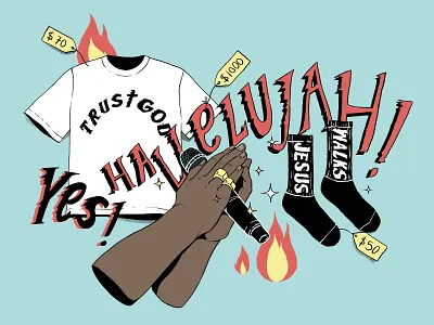 Sunday Services 2d art artwork back cover comic style editorial editorial illustration illustration kanyewest music women