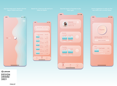 InTempo App app app design application award branding design figma figma design illustration ios mobile app mobile ui mockup music app relax research ui uidesign uikit ux