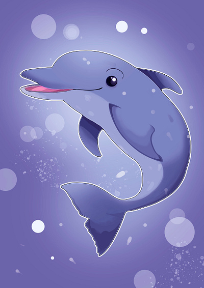 happy dolphin dolphin fanny happy illustration ocean