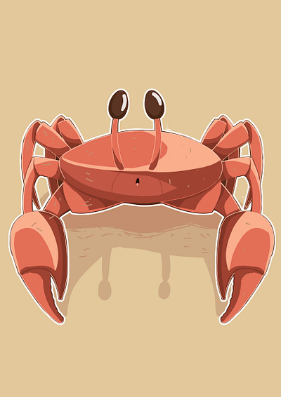 Impressed crab beach crab fanny happy illustration