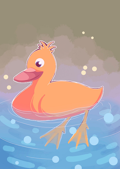 Duckling duck duckling fanny happy illustration web