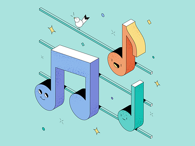 Songwriter flat illustration isometric isometric illustration isometry minimal music notes pantone song songwriter vector very peri veryperi web