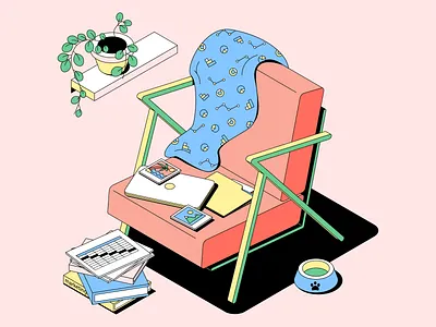 Freelance workspace flat freelance freelancer homeoffice illustration isometric isometric illustration isometry marketing minimal vector web