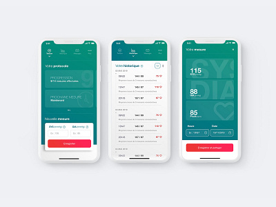 Health and blood pressure measurement app app apple application blood health ios iphone mobile mockup ui ui design